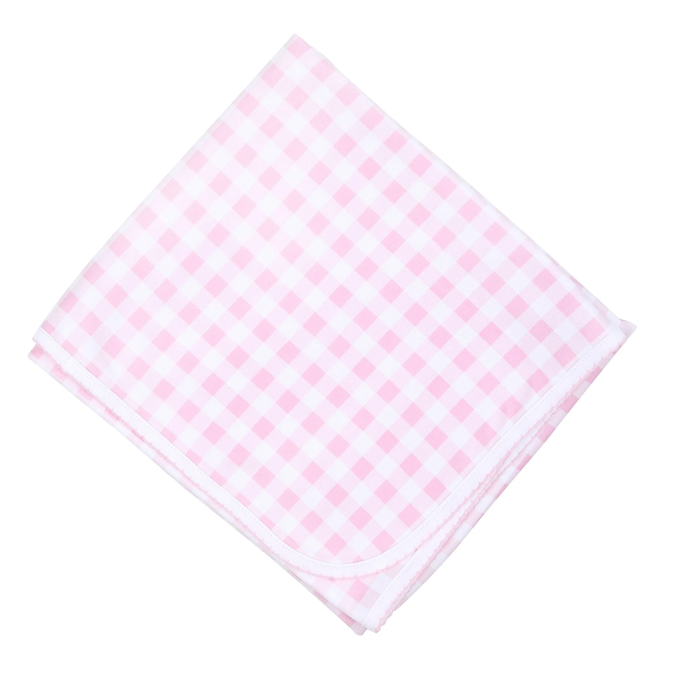 Baby Checks Pink Receiving Blanket