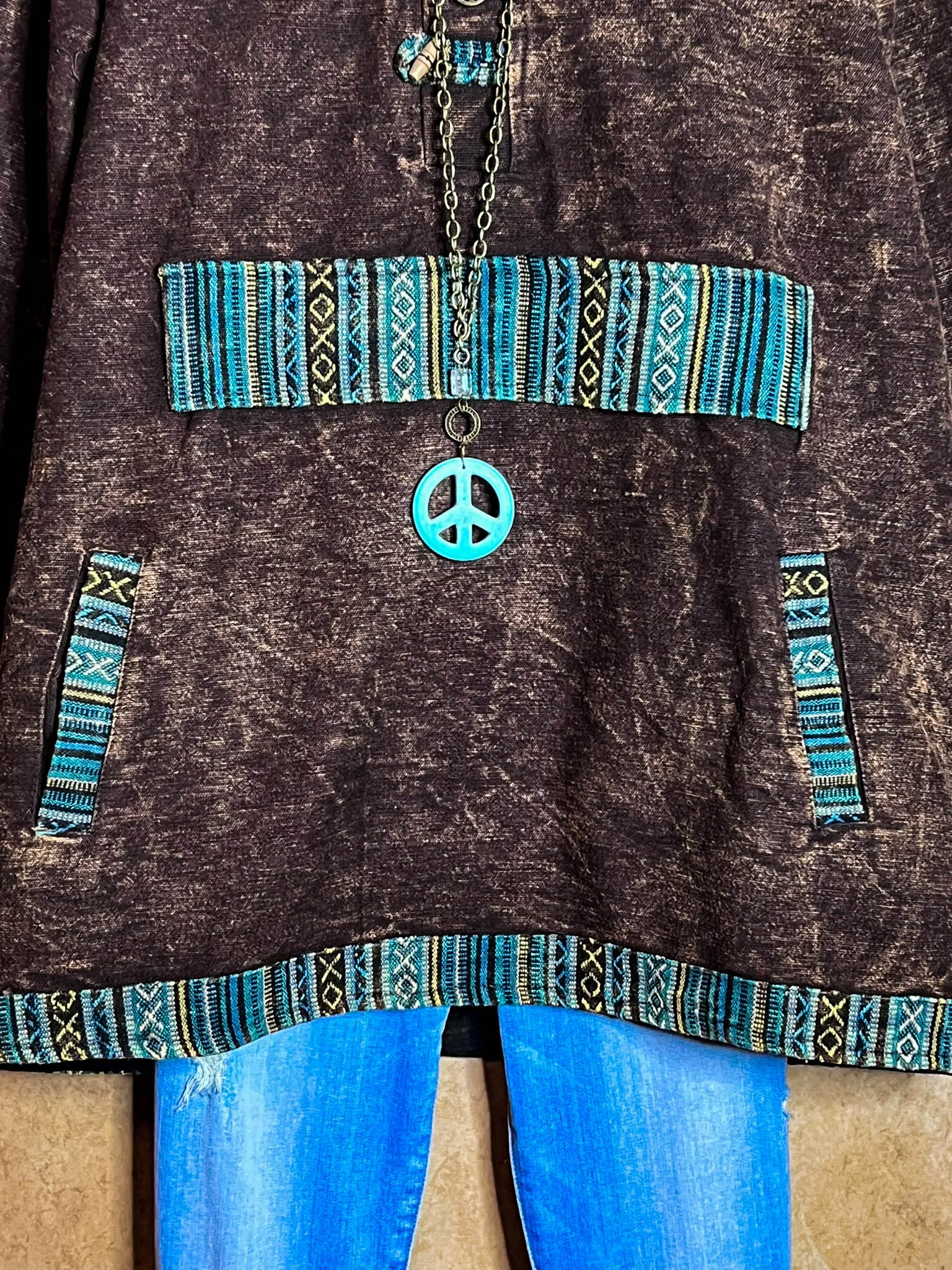 BOHO BROWN HOODIE SWEATER 100% COTTON