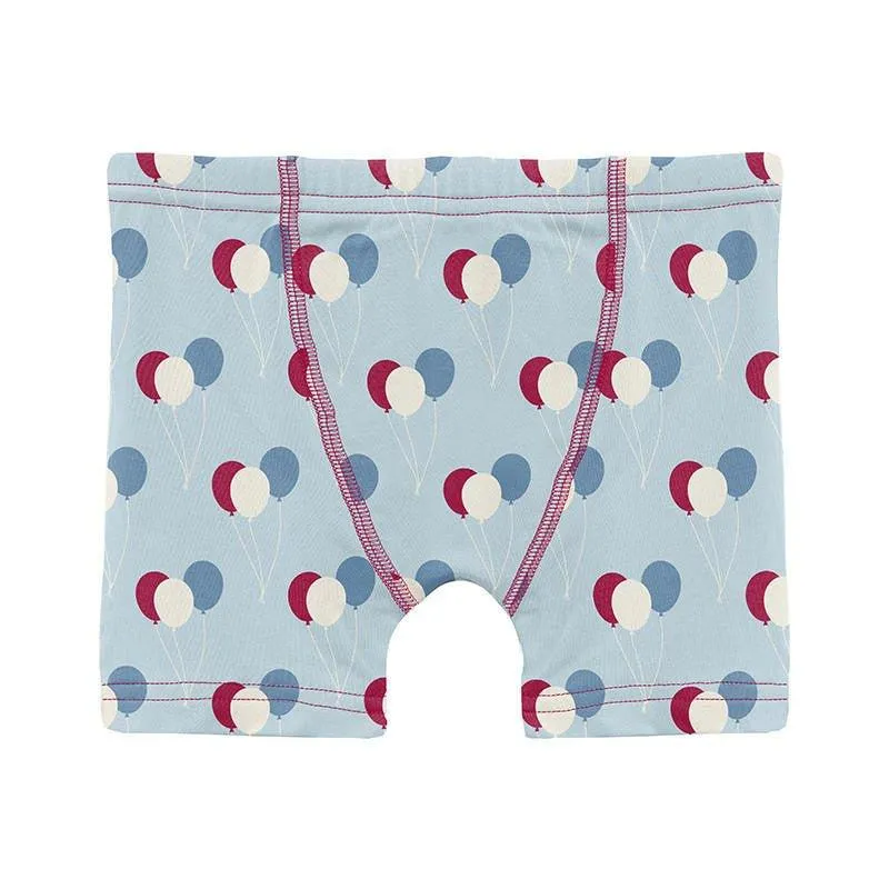 Boy's Print Bamboo Boxer Brief - Spring Sky Balloons