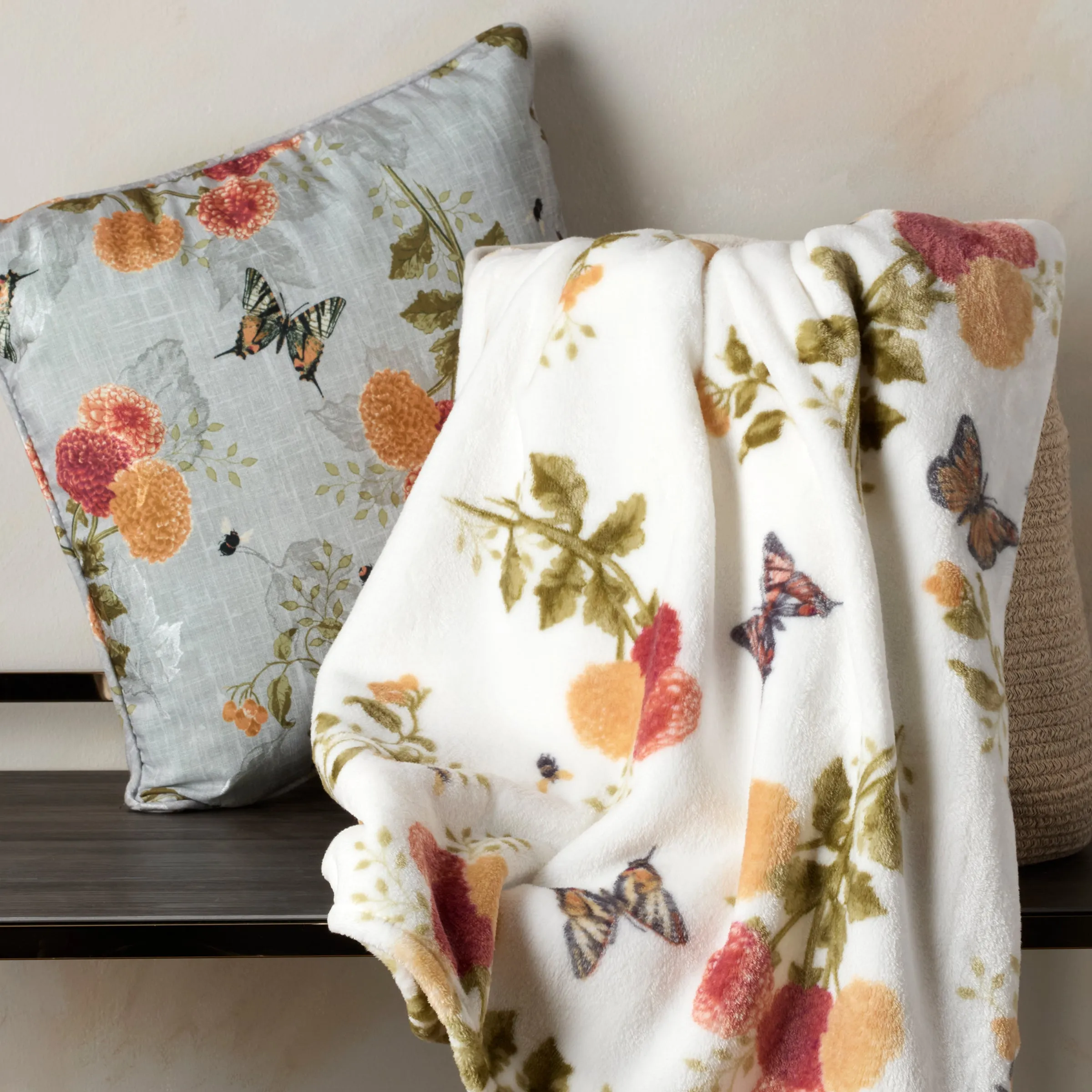 Butterfly Meadow Harvest Throw Blanket