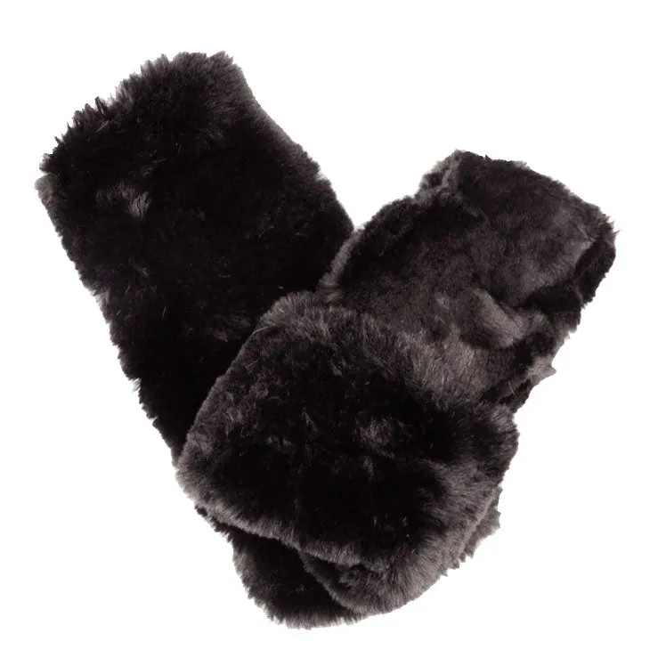 Fingerless / Texting Gloves (Mid-Length) - Royal Opulence Faux Furs (Merlot - Limited Availability)