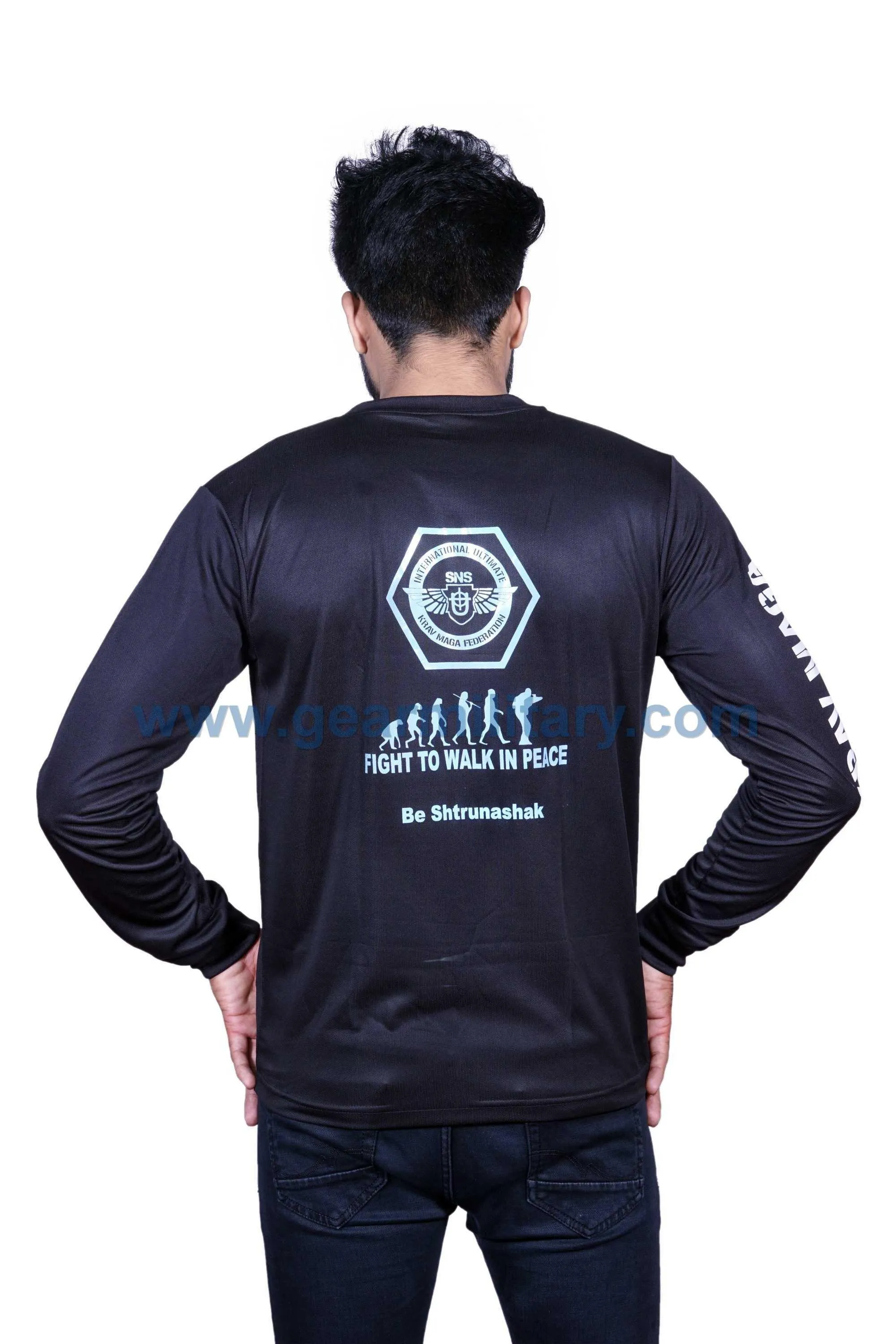 Krav Maga Black Full Sleeves T Shirt