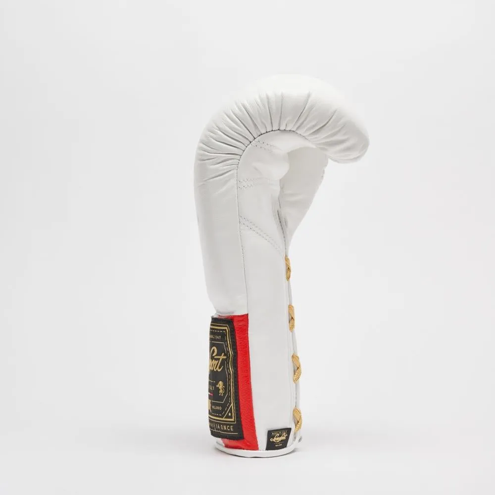 Leone Orlando Classico Tricolore Lace Boxing Gloves - White