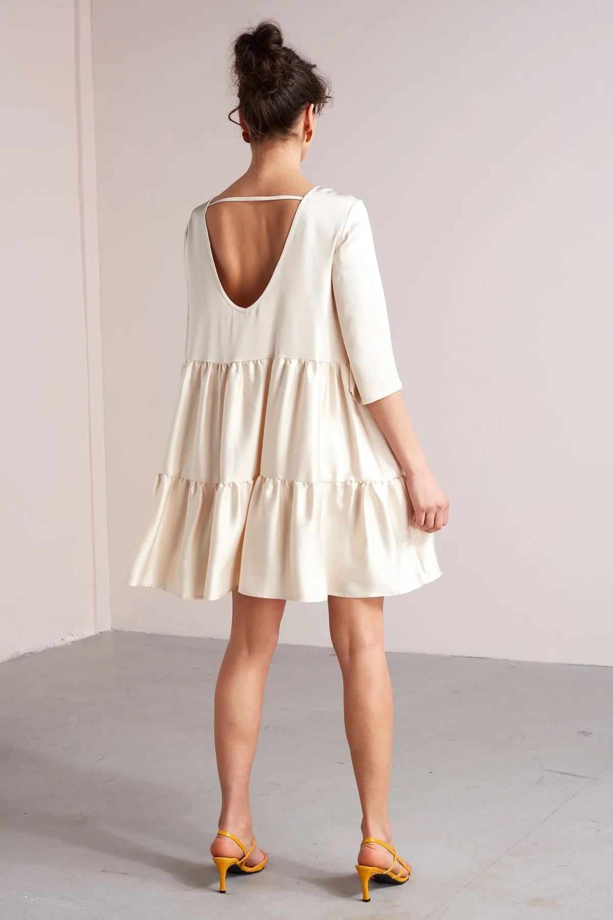 LOLITA baby doll mini dress in light cream
