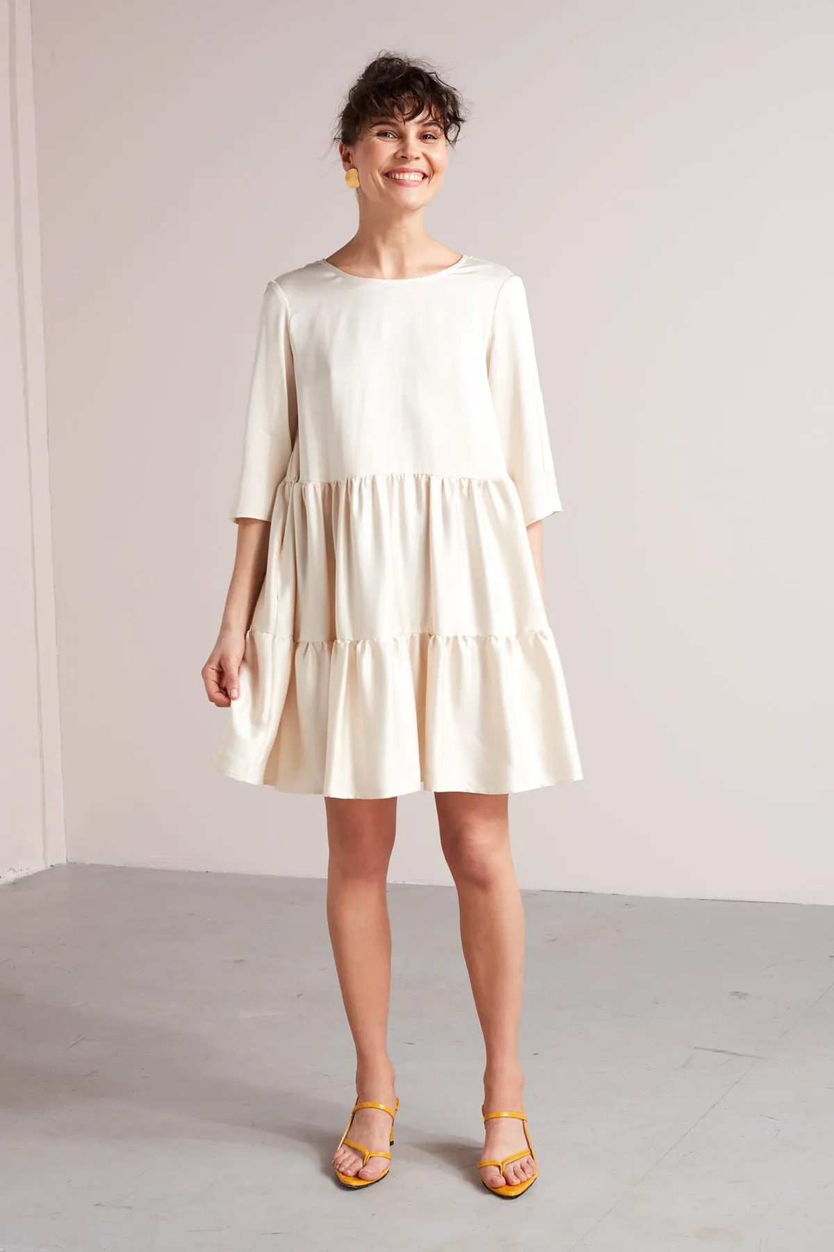 LOLITA baby doll mini dress in light cream