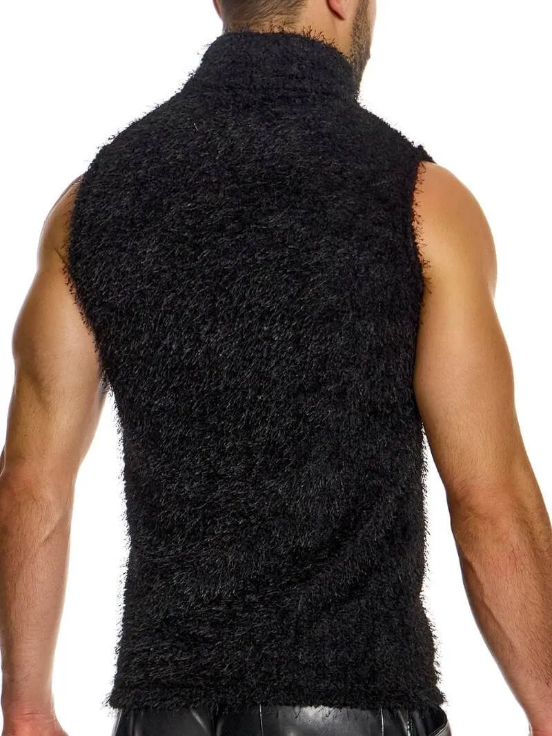 MODUS VIVENDI Fringes Tank Top: High Roll-Neck