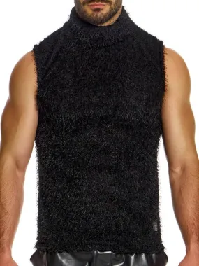MODUS VIVENDI Fringes Tank Top: High Roll-Neck