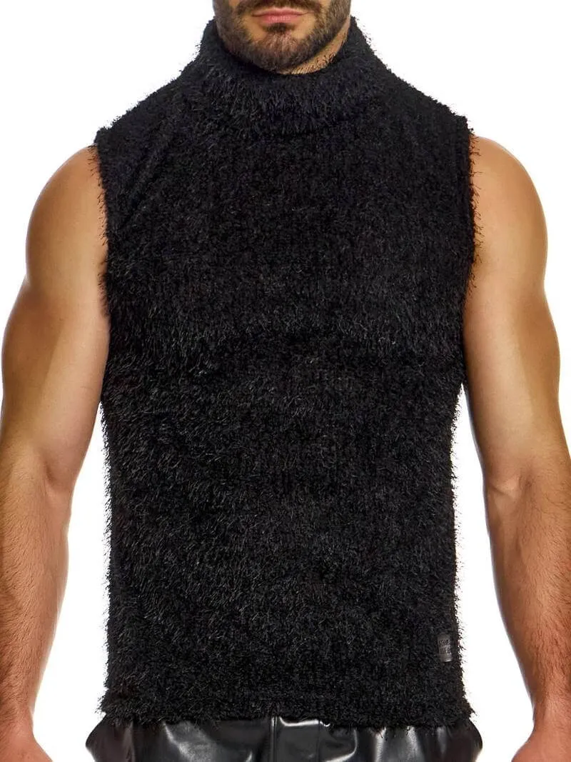 MODUS VIVENDI Fringes Tank Top: High Roll-Neck