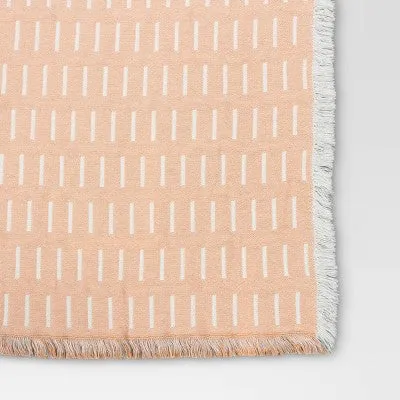 New - Dash Throw Blanket Orange/Ivory - Threshold