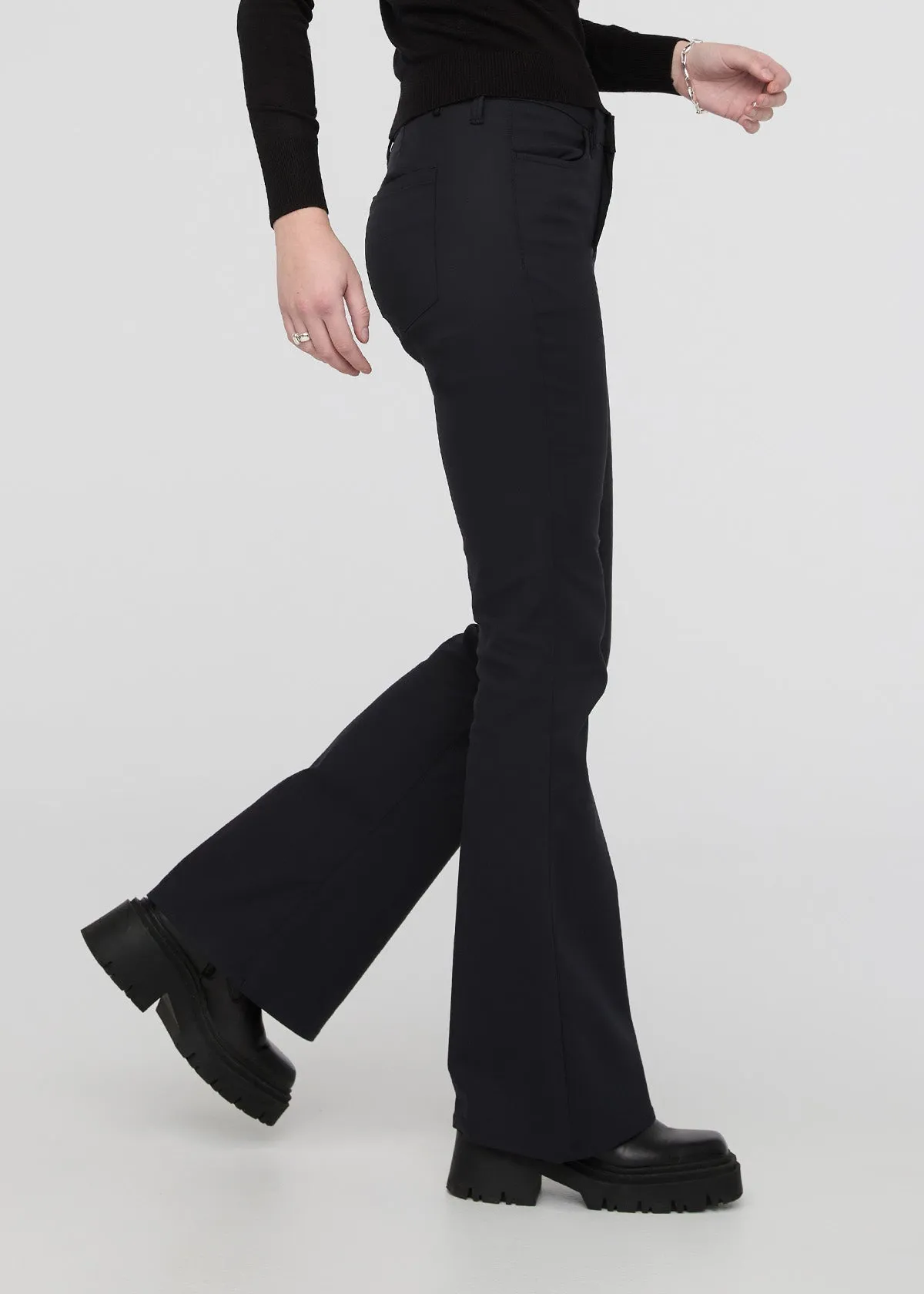 NuStretch High Rise Flare - Black
