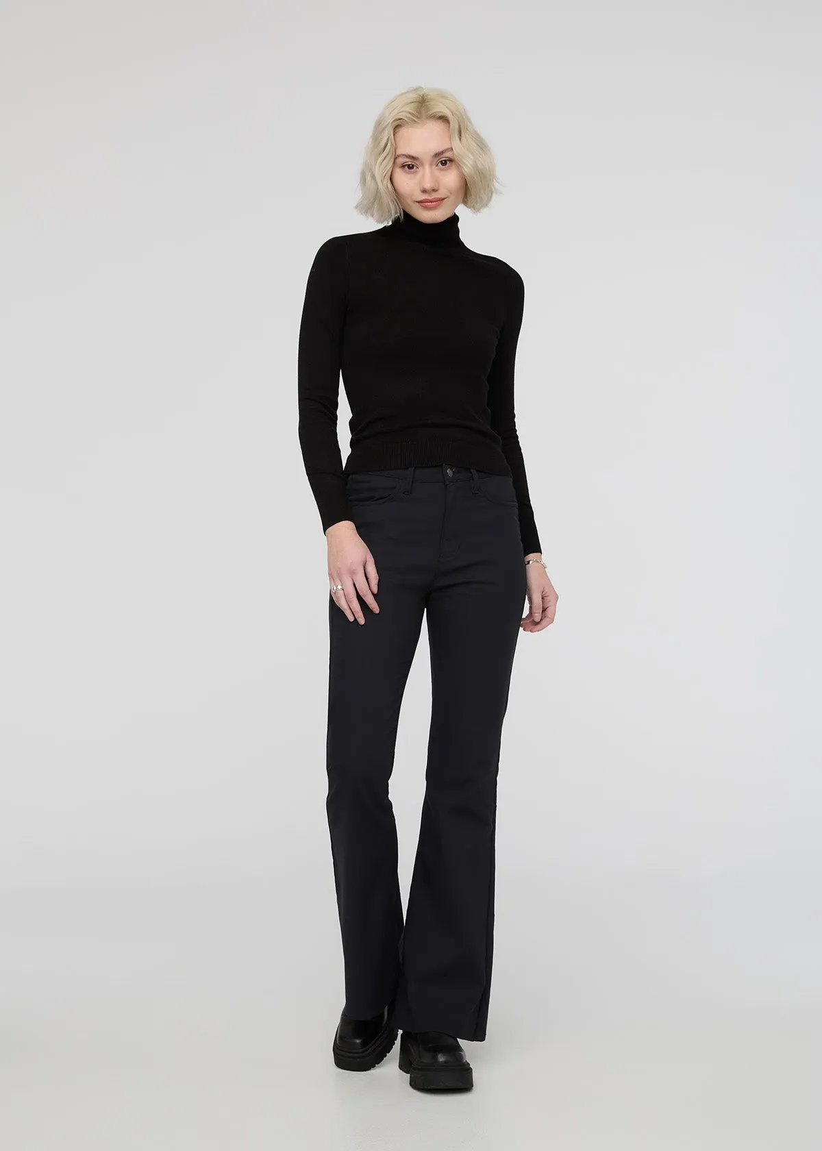 NuStretch High Rise Flare - Black