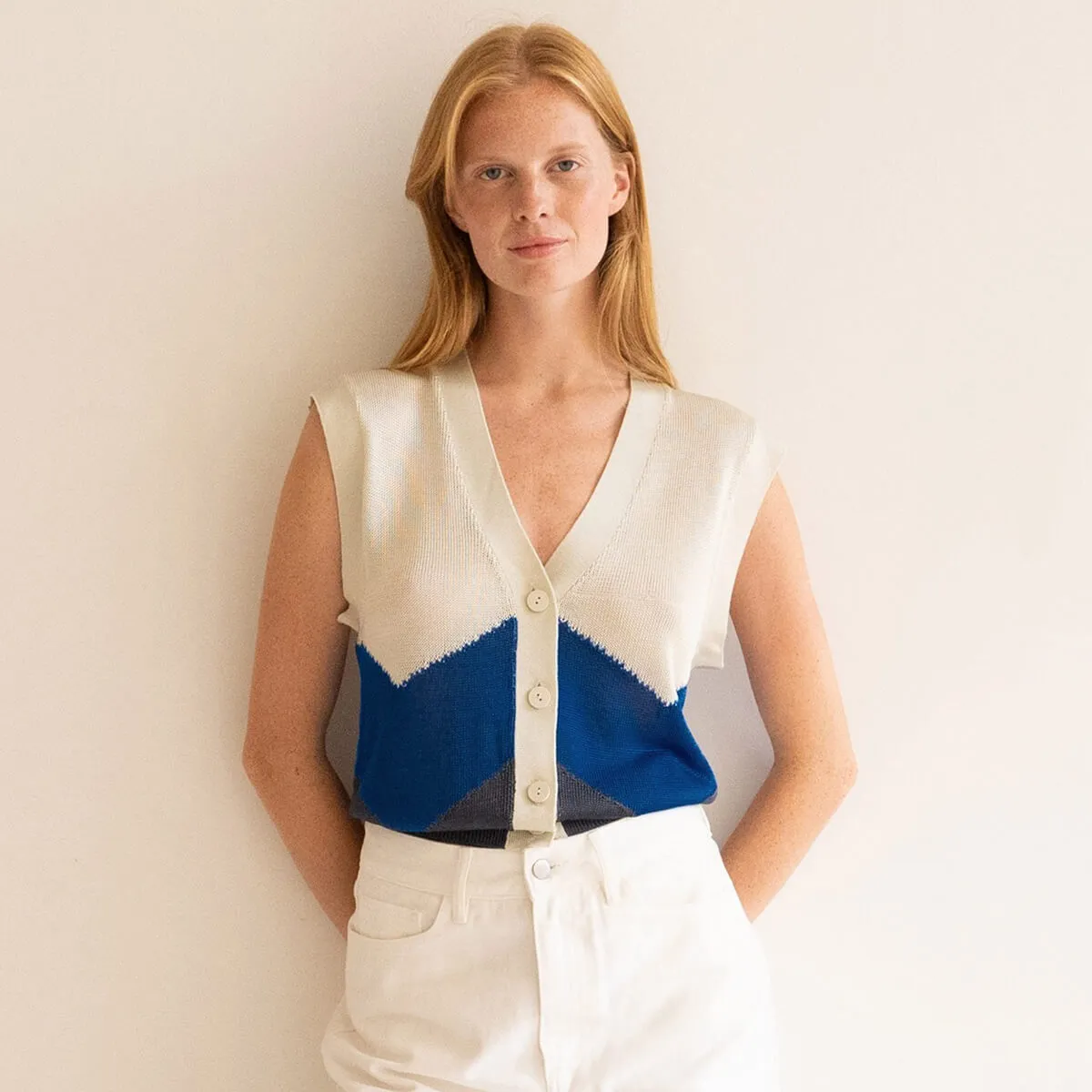 Patric Colour Block Vest by The Tiny Big Sister - Last Ones In Stock - EUR 34-36 (UK 6-8)