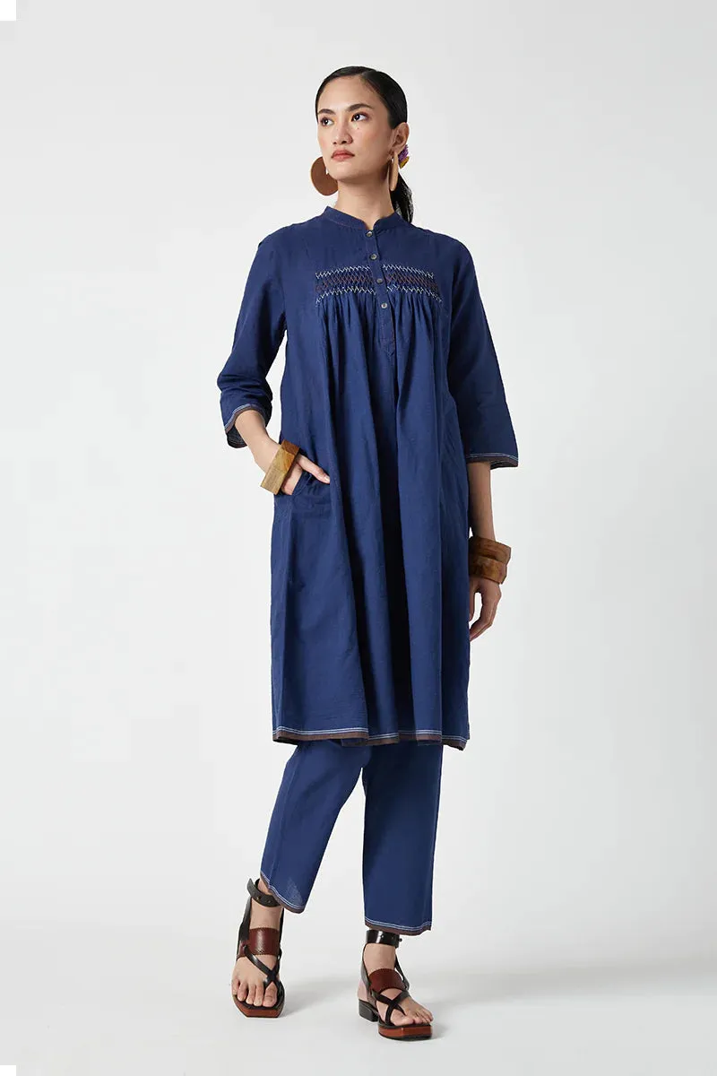 PERIWINKLE SMOCKING KURTA SET (2PCS)
