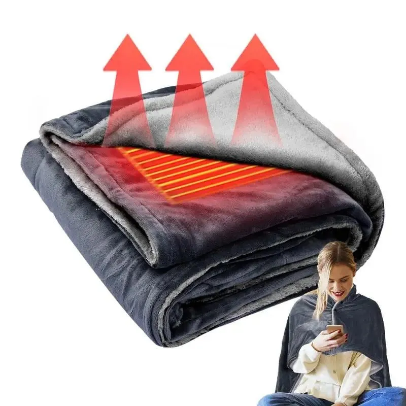 Portable Heated Blanket - USB Heating Wearable Shawl Blanket