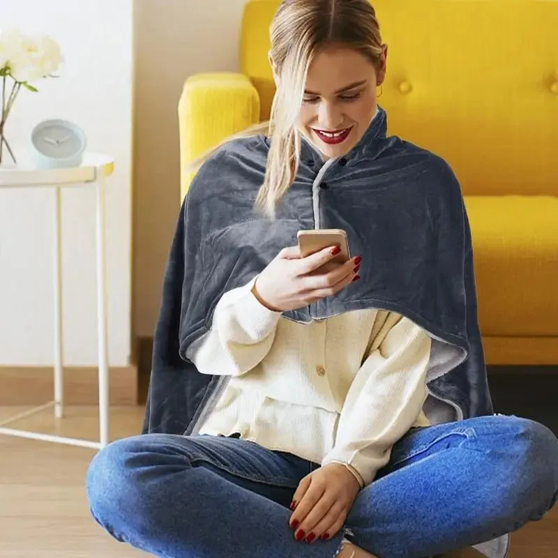 Portable Heated Blanket - USB Heating Wearable Shawl Blanket