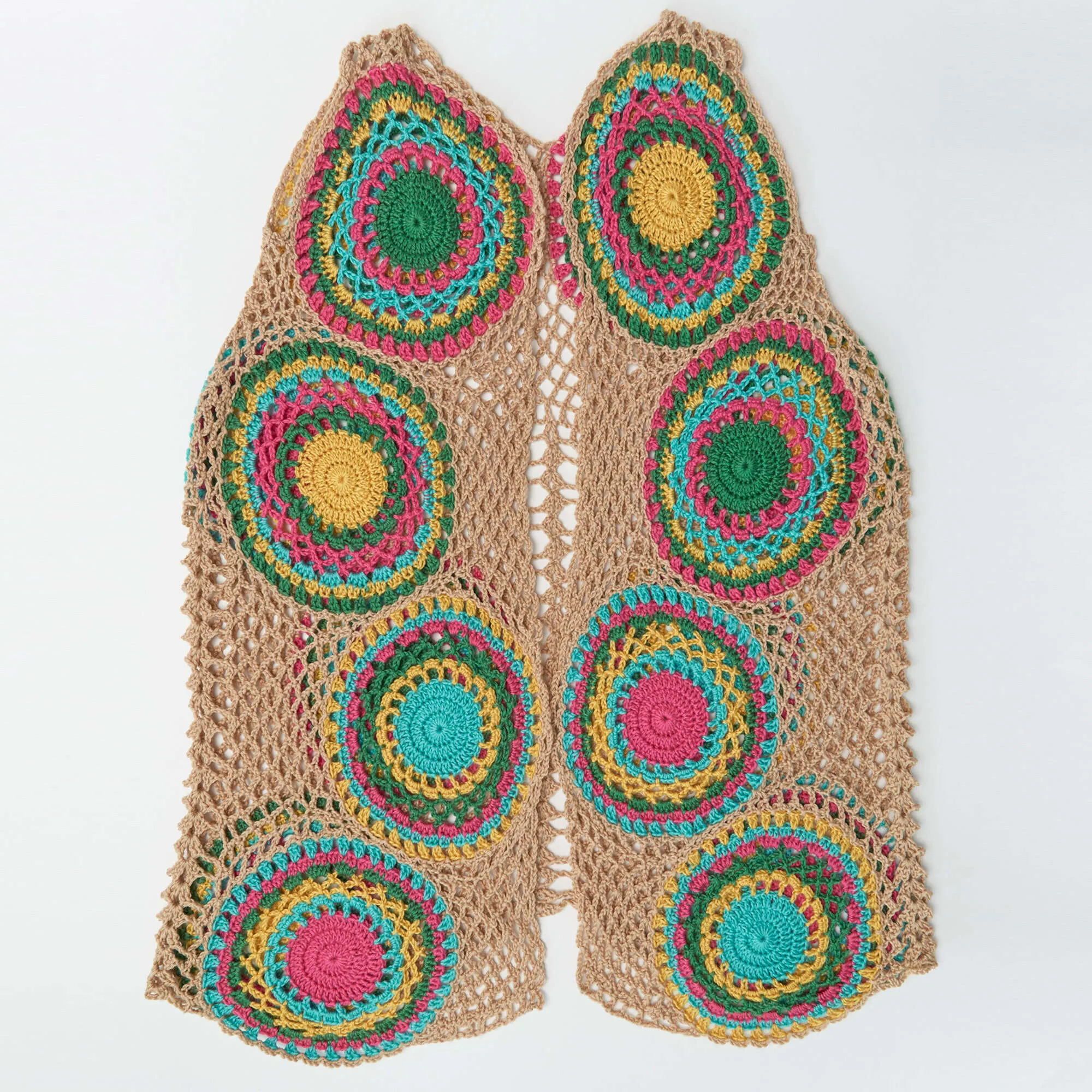 Red Heart Crochet Rainbow Circle Vest