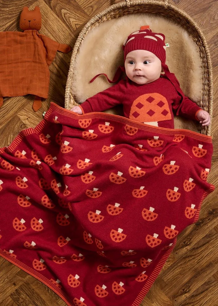 Scout - Rusty Mushroom Knit Baby Blanket