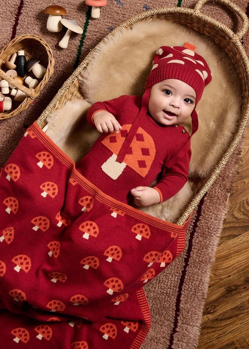 Scout - Rusty Mushroom Knit Baby Blanket