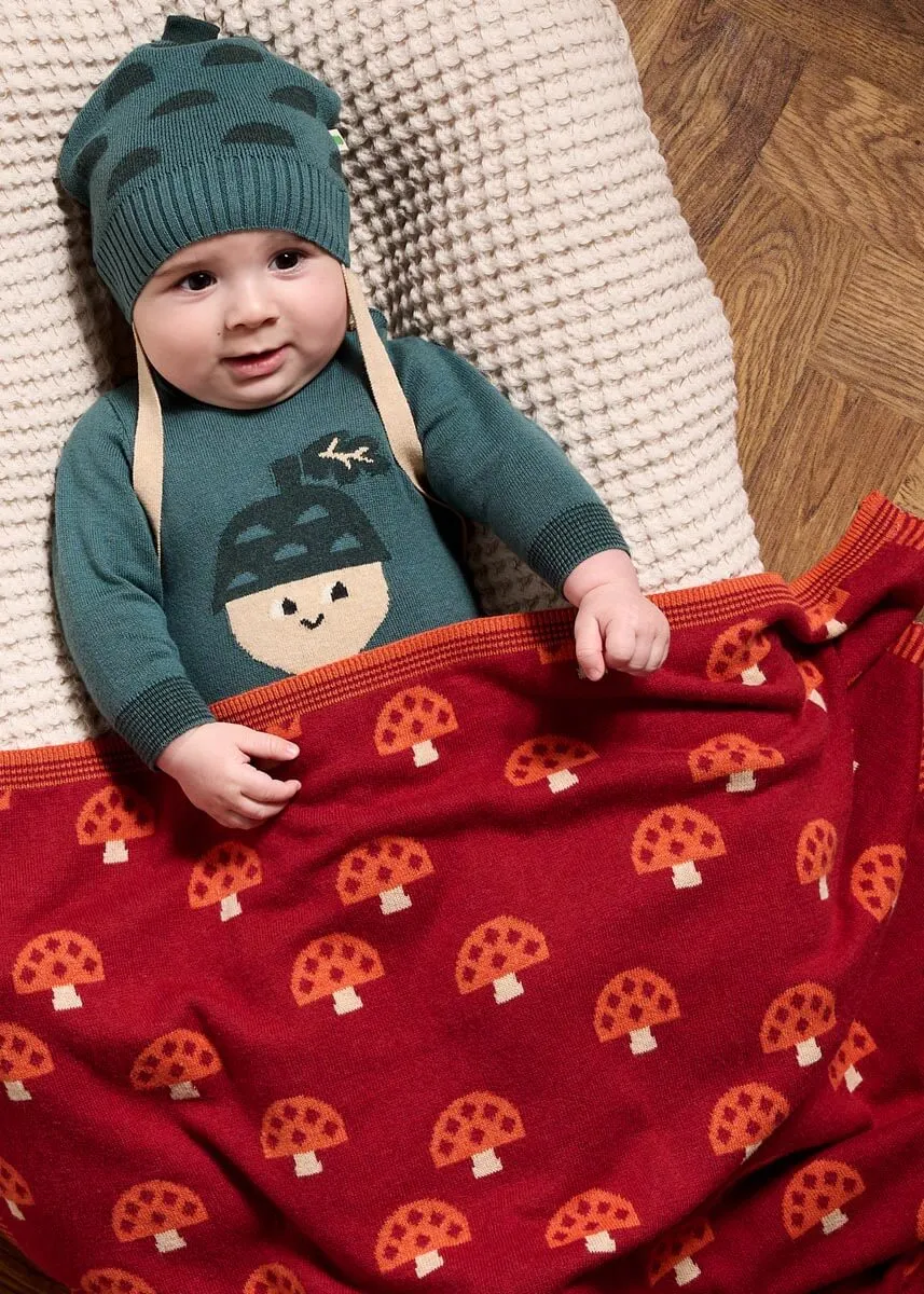 Scout - Rusty Mushroom Knit Baby Blanket