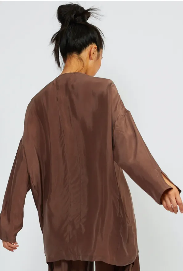 Shosh Collarless Tunic Cafe au Lait