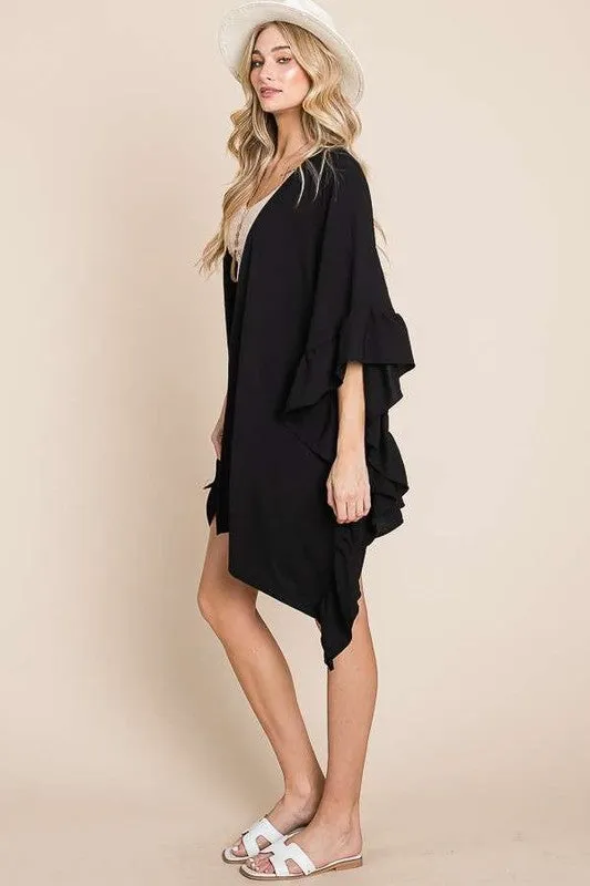 TEEK - Wide Sleeve Ruffle Kimono