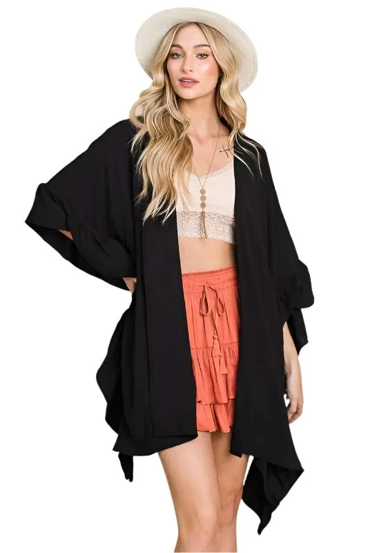 TEEK - Wide Sleeve Ruffle Kimono