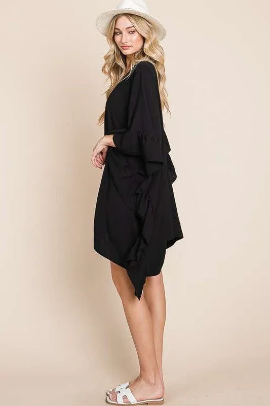 TEEK - Wide Sleeve Ruffle Kimono